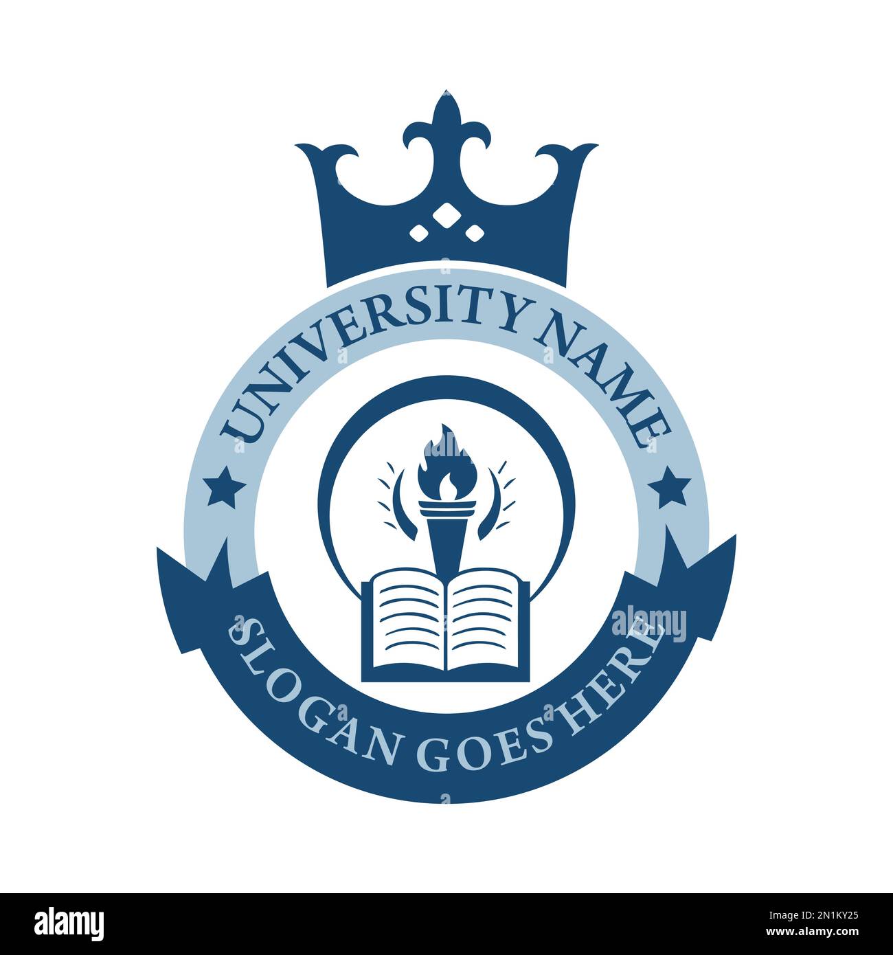 University College scuola badge logo disegno immagine vettoriale. Logo del badge Education. Emblema della scuola superiore dell'università Illustrazione Vettoriale
