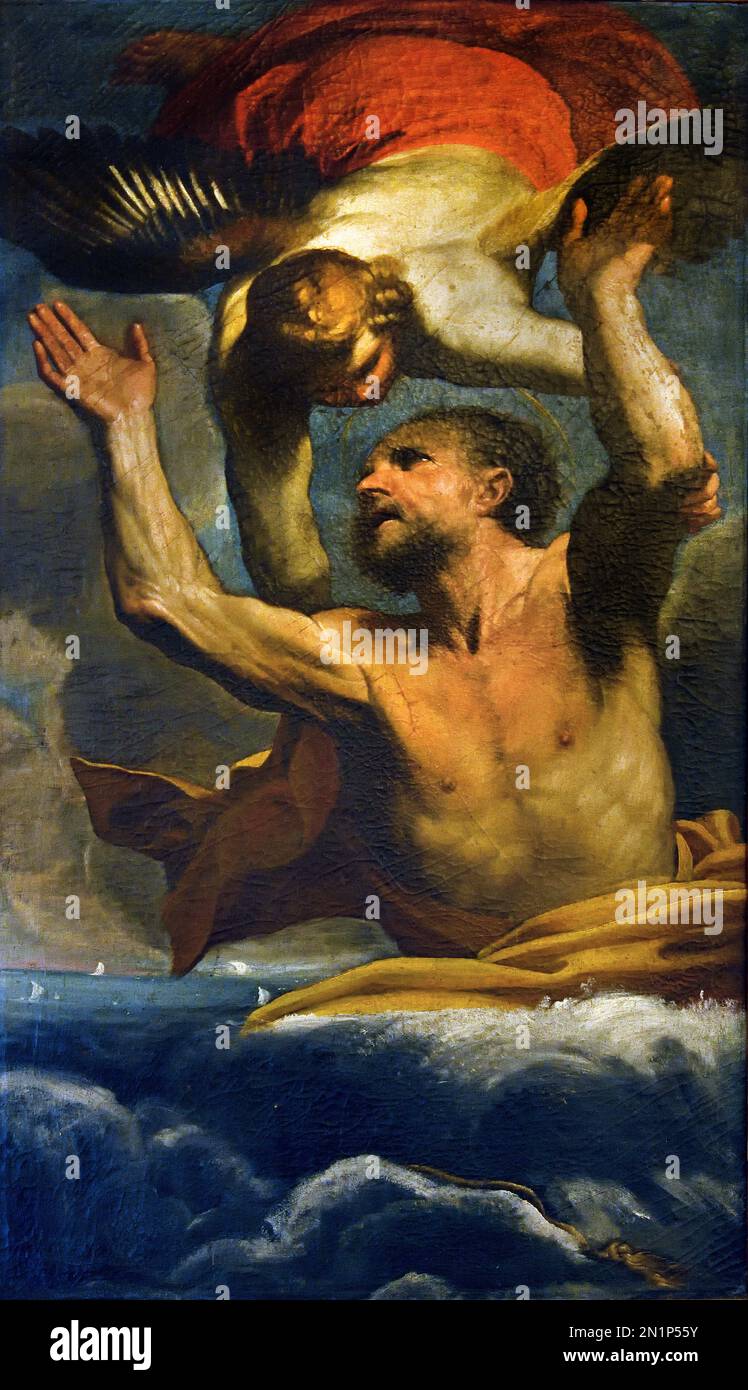 San Damiano sollevato dal mare - San Damiano sollevato dal mare 1640-1660, 17th ° secolo, Museo d'Arte Tina, Italia, Italiano, Foto Stock