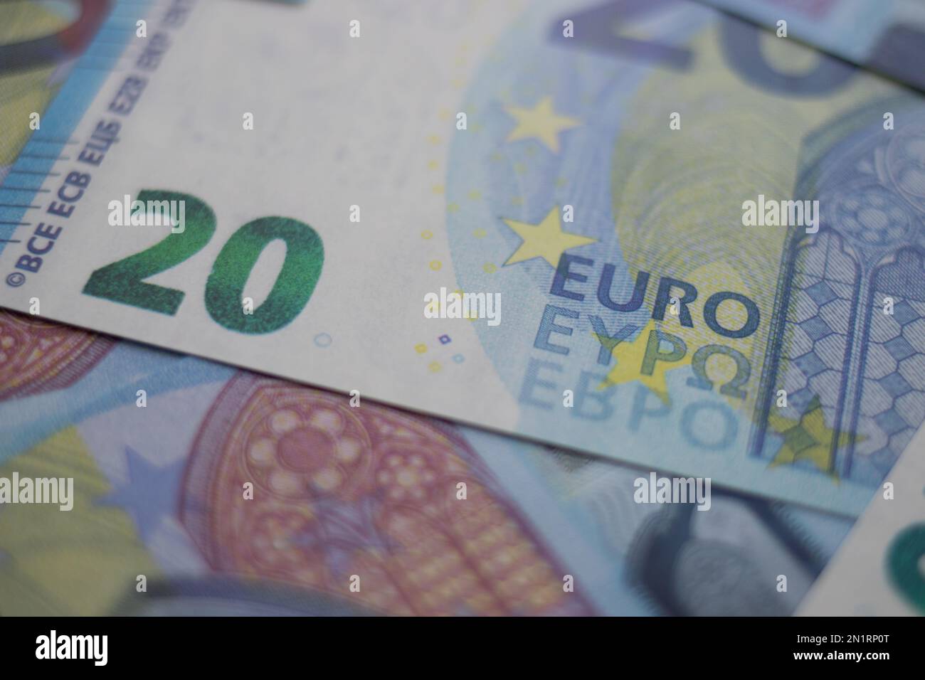 Primo piano delle banconote da 20 euro Foto Stock