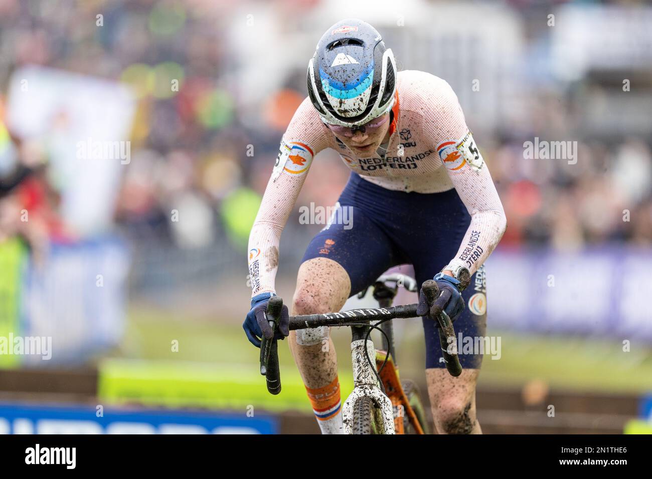 Hoogerheide, Paesi Bassi. , . ELITE WOMEN, #5, PuckPIETERSE dei Paesi Bassi, secondo classificato nella gara, UCI World Championship Cyclo-cross Hoogerheide 2023 nei Paesi Bassi, ciclismo, fuoristrada, UCI Cyclocross World Championships, a Hoogerheide, Paesi Bassi Sabato 04 febbraio 2023. Foto e copyright Fabien BOUKLA/ATP immagini. (BOUKLA Fabien/ATP/SPP) Credit: SPP Sport Press Photo. /Alamy Live News Foto Stock