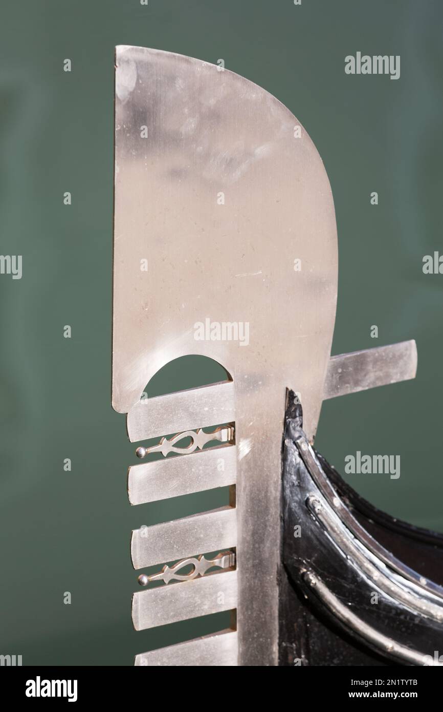 Italia, Venezia, Gondola ferro dettaglio. Foto Stock