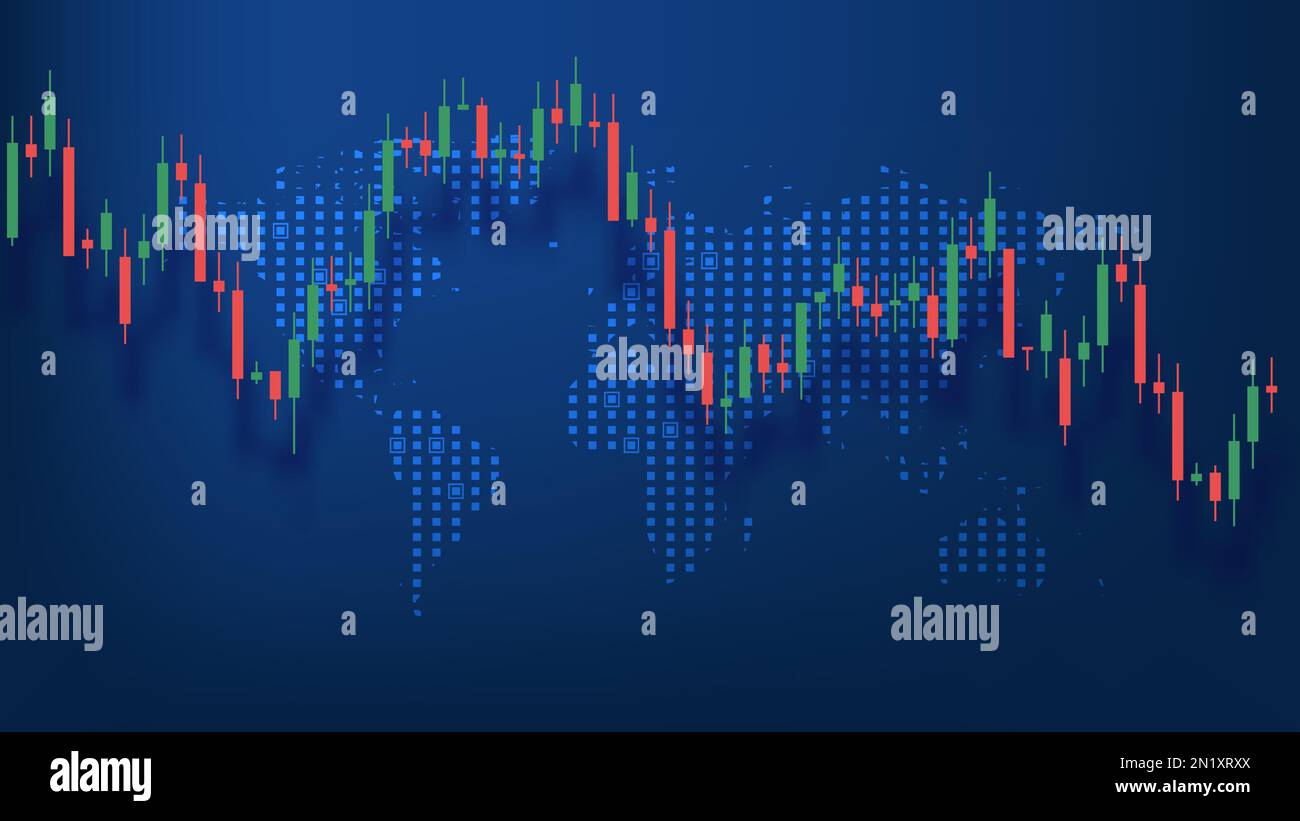 Grafico candela stock grafico mercato forex. Commercio candela grafico borsa finanza prezzo di fondo cambio cripto valuta Illustrazione Vettoriale