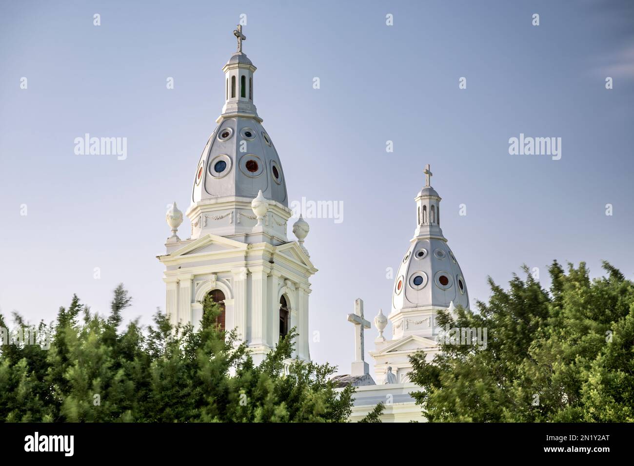 Campanili, Ponce (Cattedrale di Nostra Signora di Guadalupe, Ponce, Puerto Rico Foto Stock