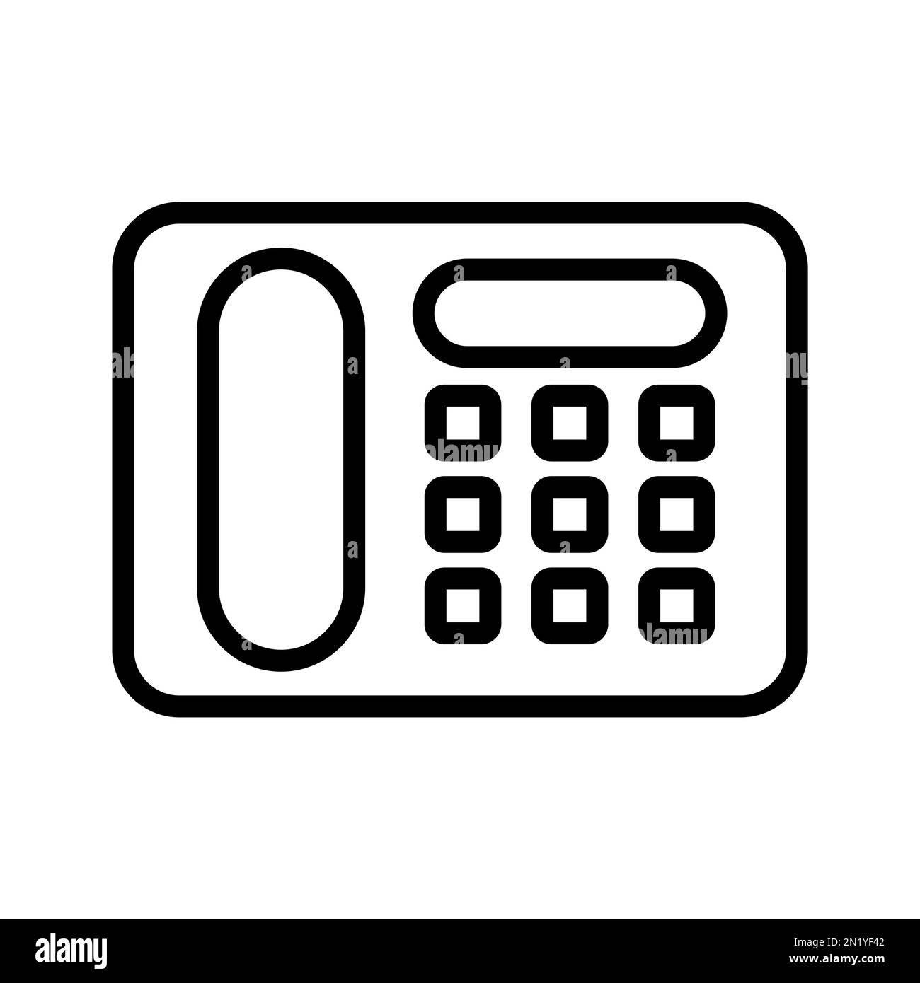 Linea dell'icona del telefono fisso isolata su sfondo bianco. Icona sottile nera piatta sullo stile moderno. Simbolo lineare e tratto modificabile. Semplice e semplice Illustrazione Vettoriale