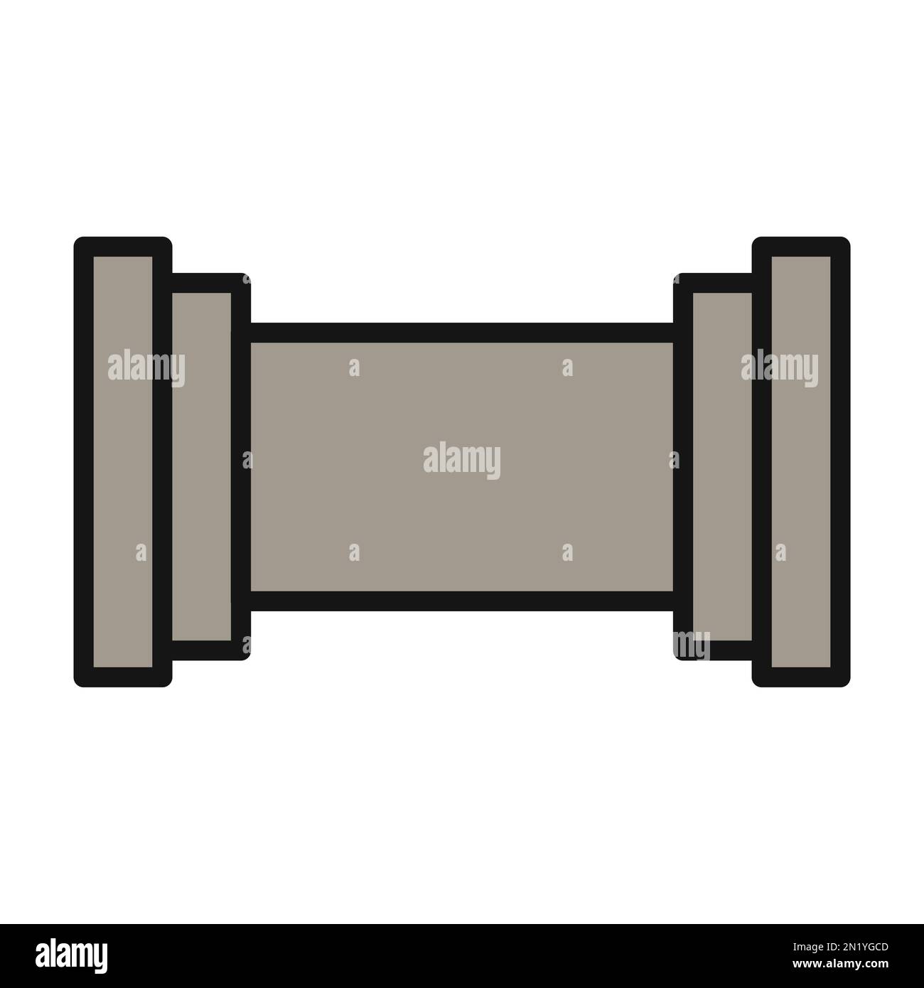Icona della linea del tubo del gas isolata su sfondo bianco. Icona sottile nera piatta sullo stile moderno. Simbolo lineare e tratto modificabile. Semplice e pixel per Illustrazione Vettoriale