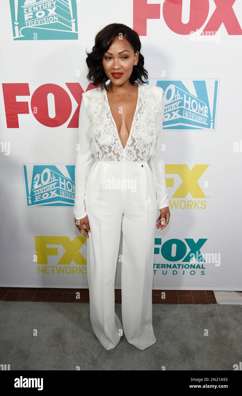 Meagan Good, a cast member on the television series "Minority Report," poses at the Fox/FX/10th Century Fox TV/Fox International Channels Comic-Con Party on Friday, July 10, 2015, in San Diego, Calif. (Photo by Chris Pizzello/Invision/AP) Foto Stock