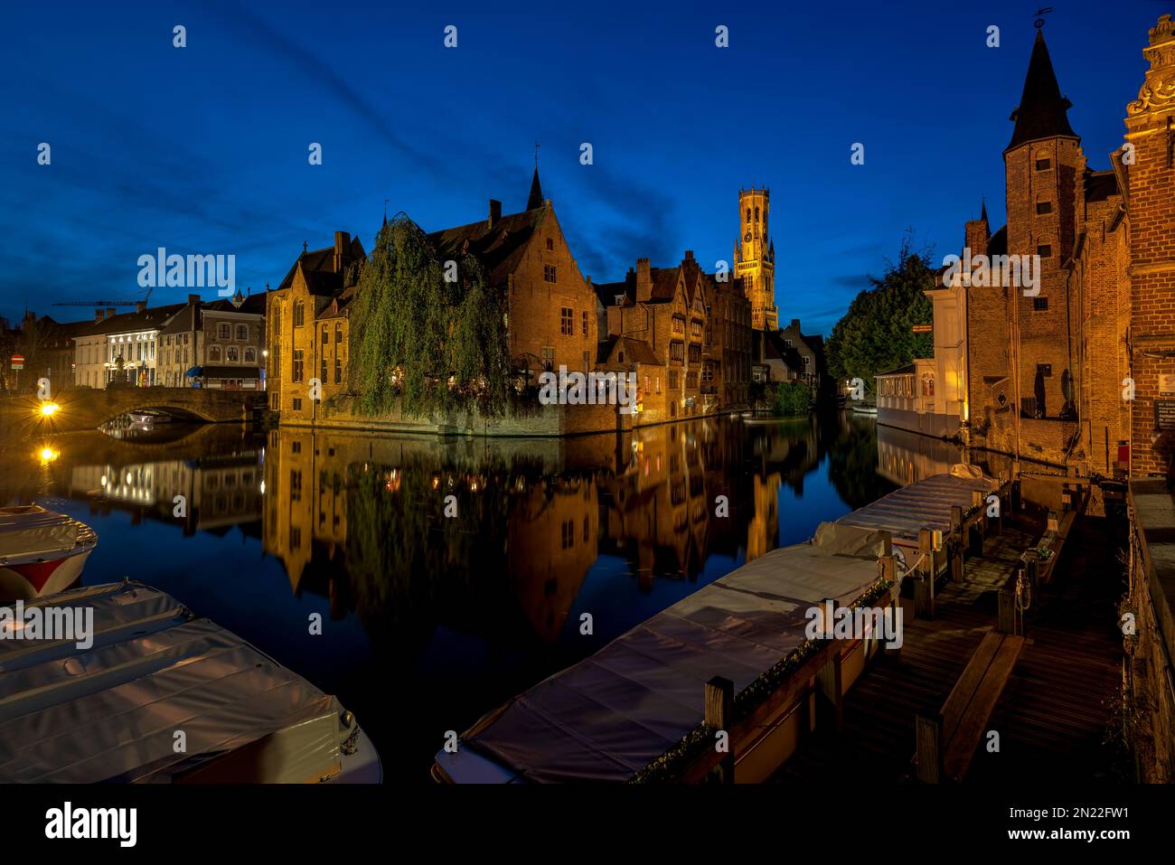 Rosary Quay, Bruges, Belgio Foto Stock