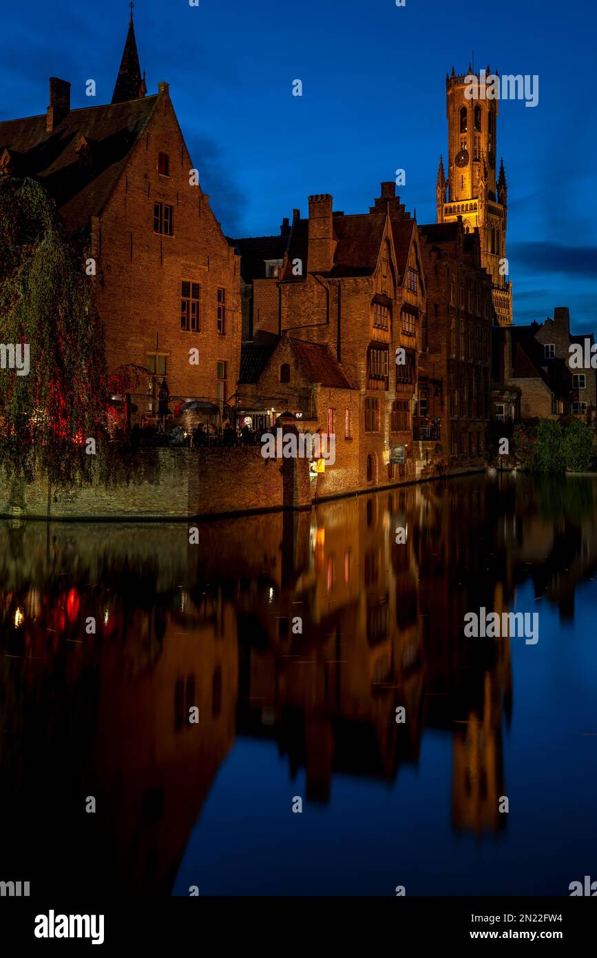 Rosary Quay, Bruges, Belgio Foto Stock