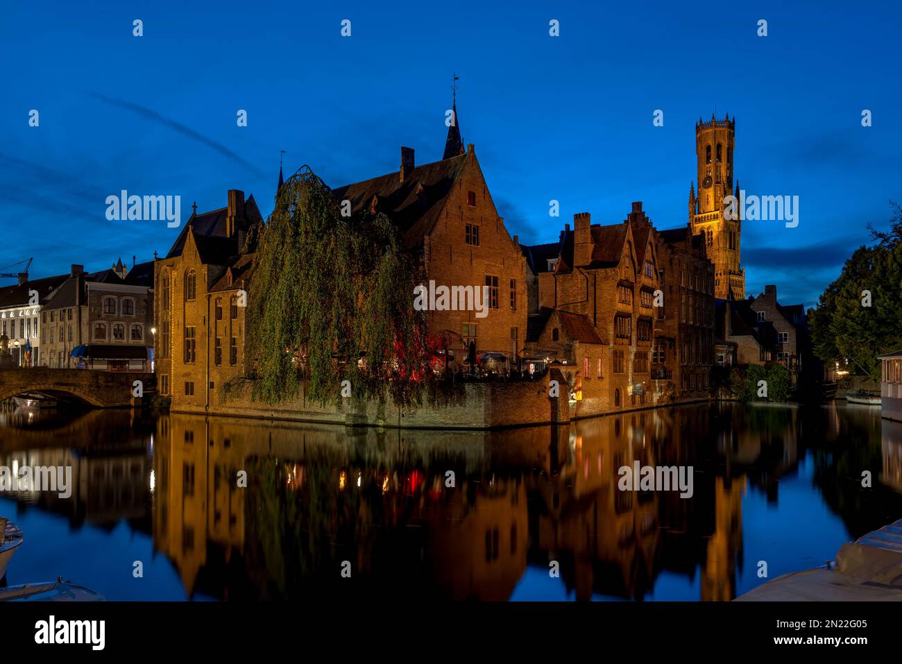 Rosary Quay, Bruges, Belgio Foto Stock