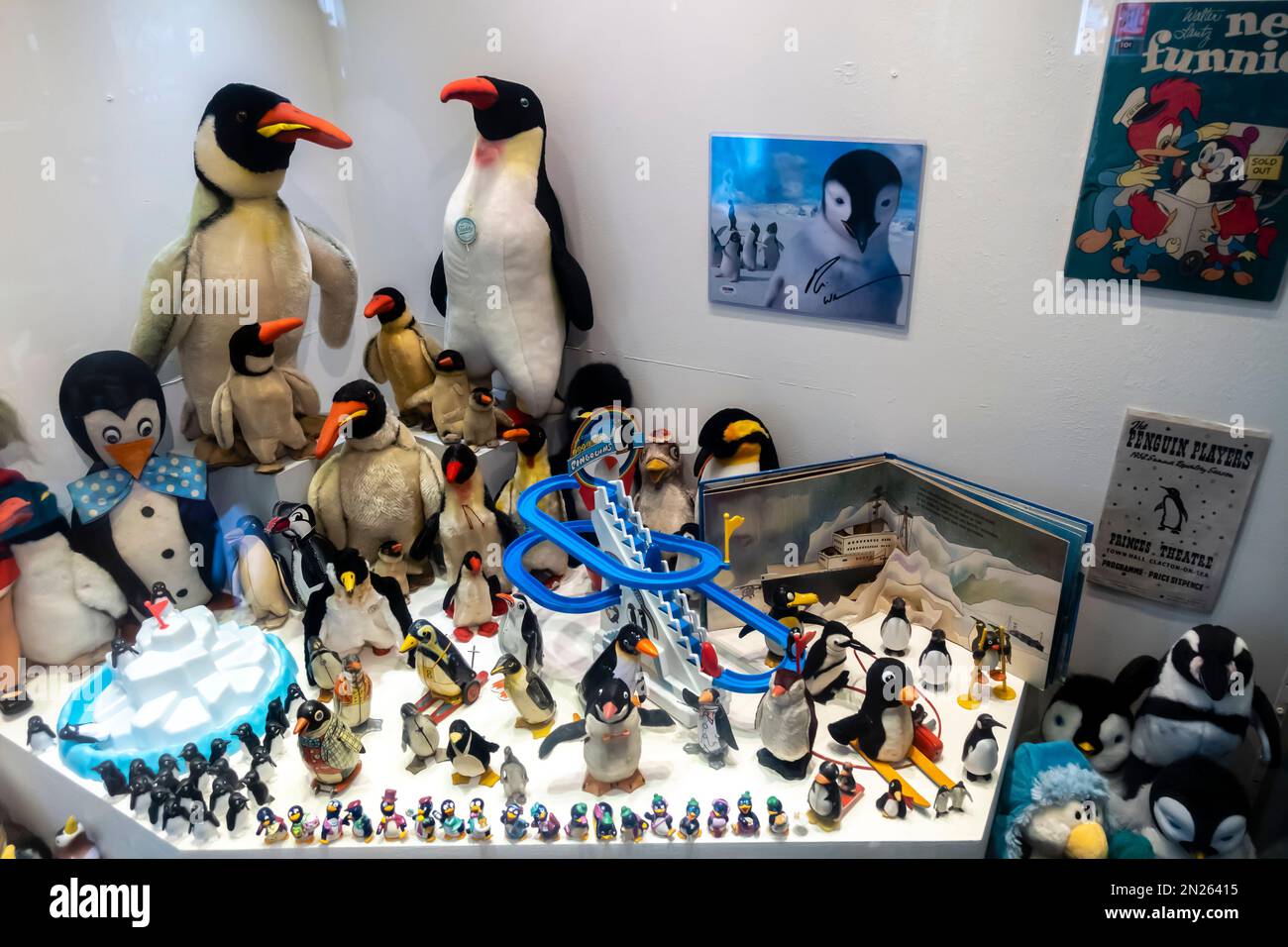 Set di giocattoli peluche Teddy pinguins. STATI UNITI Foto Stock