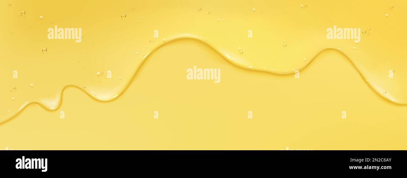 Struttura in gel cosmetico liquido trasparente. Crema gelatinosa o siero gocciolante con collagene, niacinamide o acido salicilico per la cura della pelle di bellezza, bordo isolato su sfondo rosa, vettore realistico illustrazione Illustrazione Vettoriale