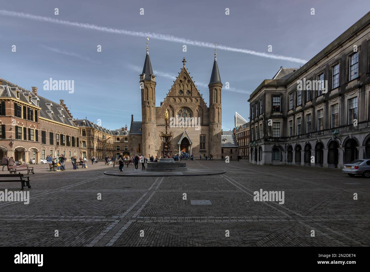 Binnenhof, sede del Parlamento olandese, l'Aia, Paesi Bassi Foto Stock