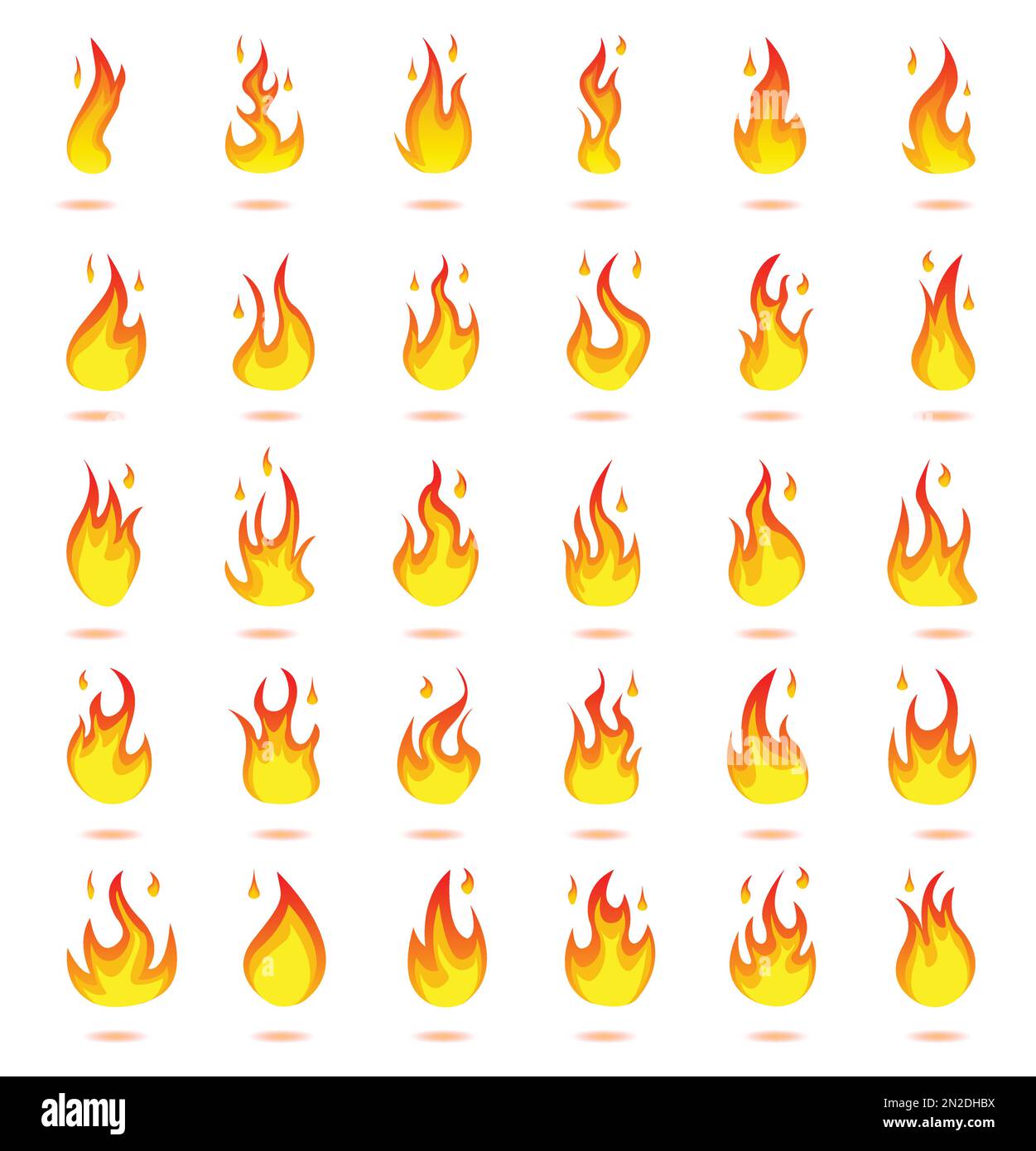 Logo Fire Flame, icone di colore sfumato illustrazione vettoriale isolato su sfondo bianco. Illustrazione Vettoriale