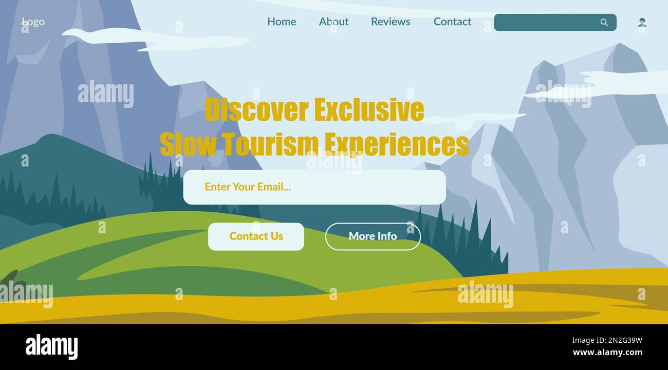 Scopri l'esclusiva slow Tourism Experience Web Illustrazione Vettoriale