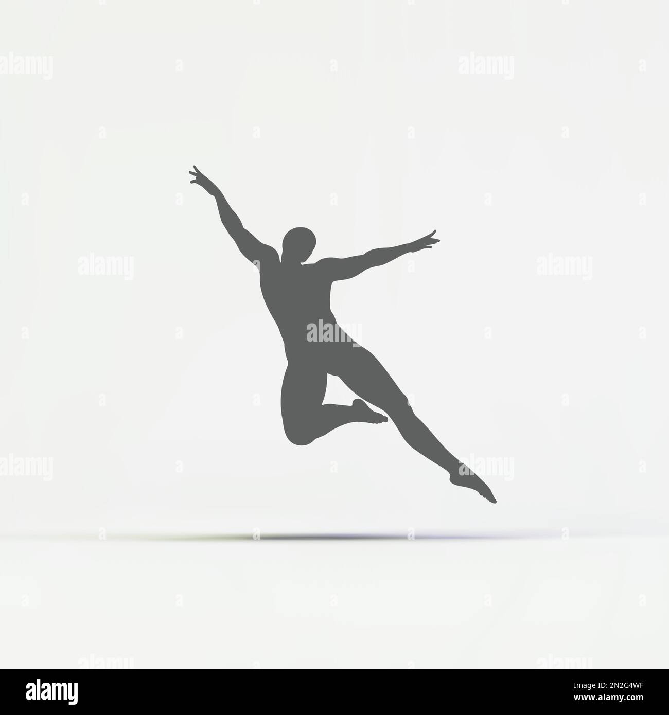 Ginnasta. Silhouette di una ballerina. Le attività di ginnastica per l'icona Fitness e salute comunitaria. Sport simbolo. Illustrazione Vettoriale. Illustrazione Vettoriale