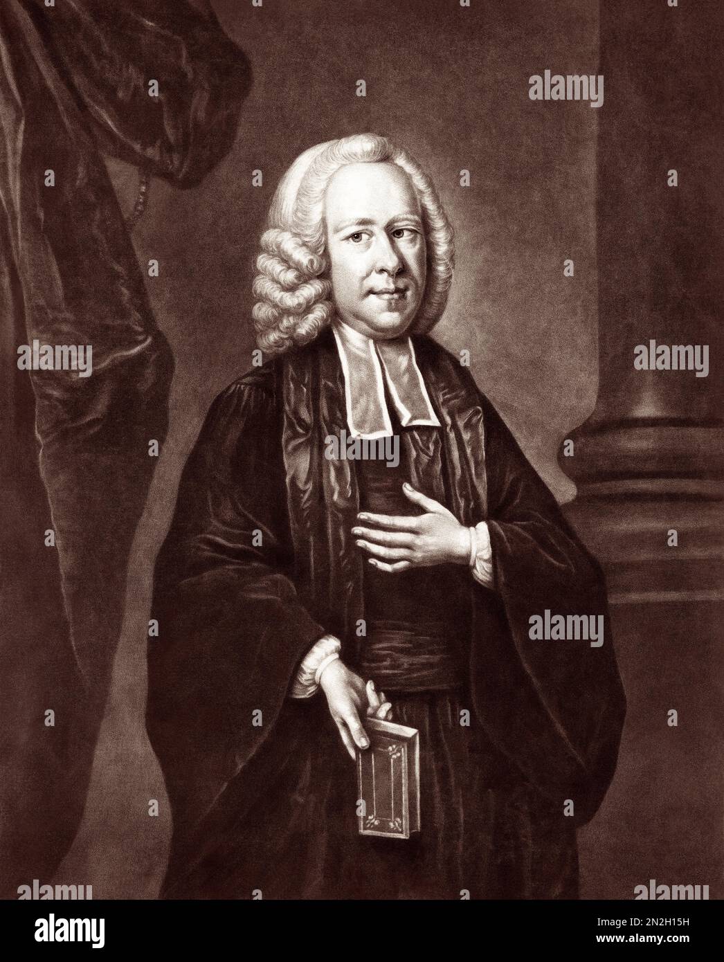 George Whitefield (1714-1770), il cui nome è stato pronunciato e a volte scritto Whitfield, è stata una popolare (e controverso) anglicano inglese evangelista e predicatore itinerante che ha viaggiato e predicato ampiamente in tutta le colonie americane e il Regno Unito. Foto Stock