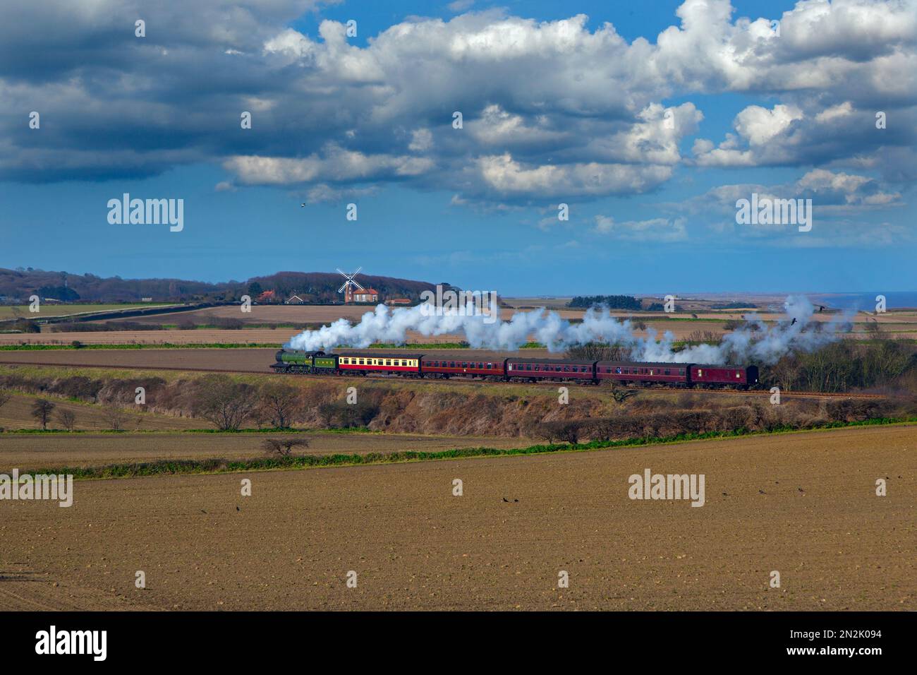 La linea di Poppy da Weybourne Heath Norfolk Regno Unito Foto Stock