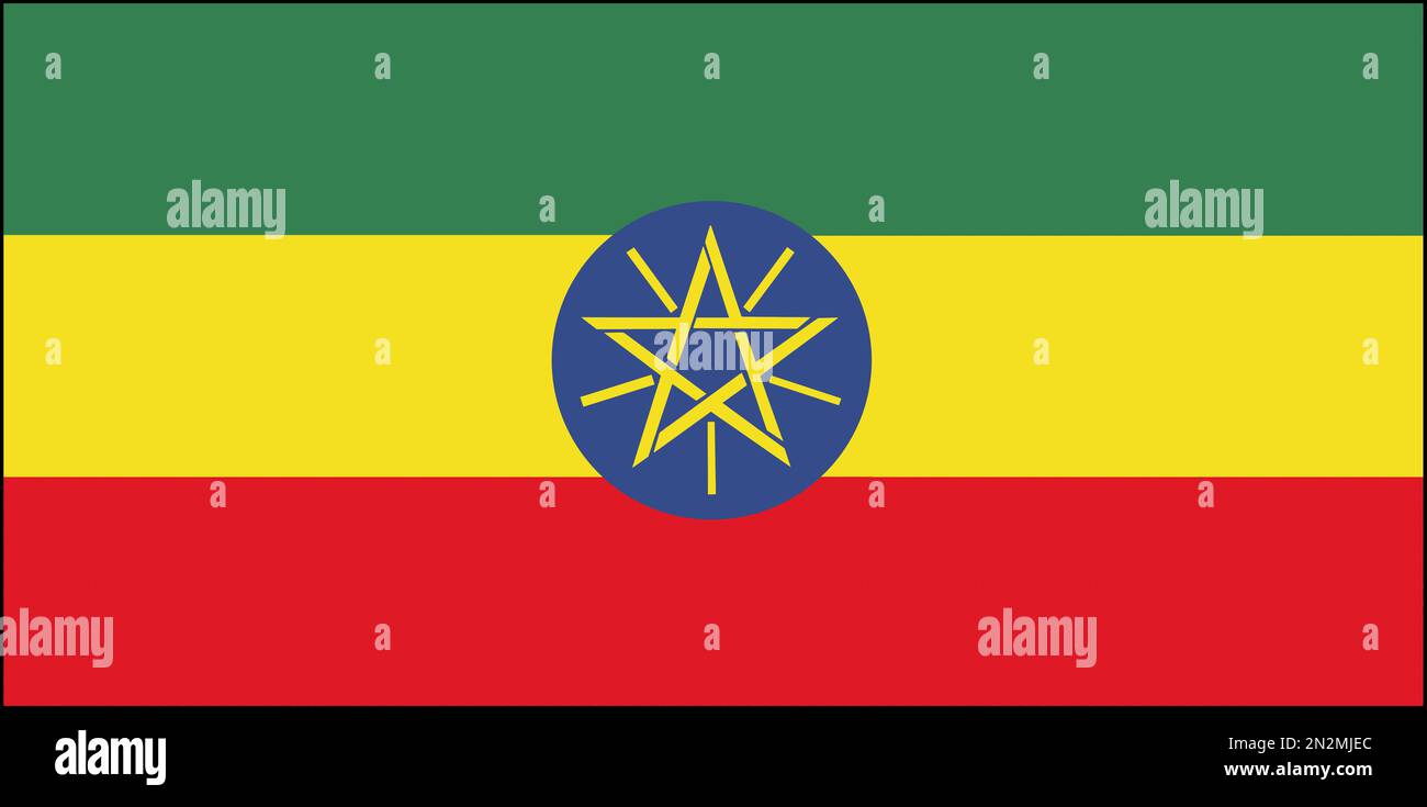 Fahne Flagge Nationalfahne Äthiopien Aethiopien Foto Stock