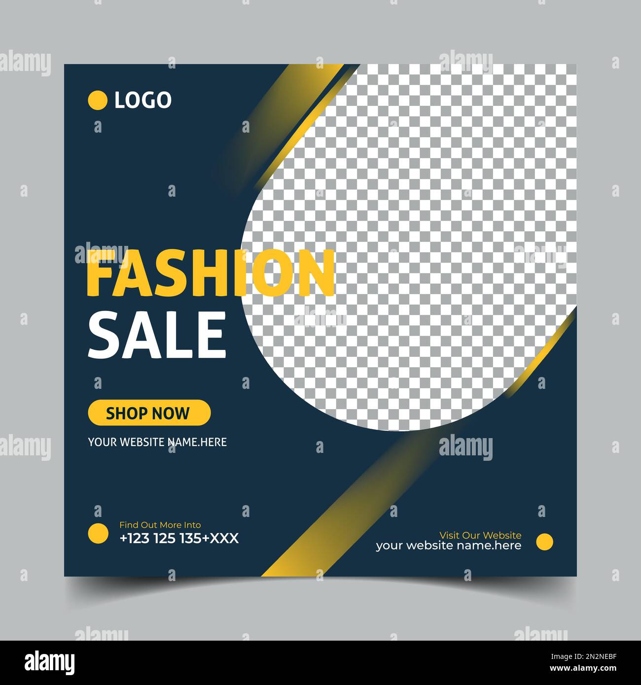 Modello di post sui social media moda. Per gli annunci banner Web sui social media. Illustrazione Vettoriale