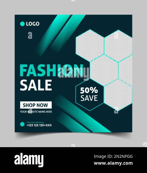 Modello di post sui social media moda. Per gli annunci banner Web sui social media. Illustrazione Vettoriale