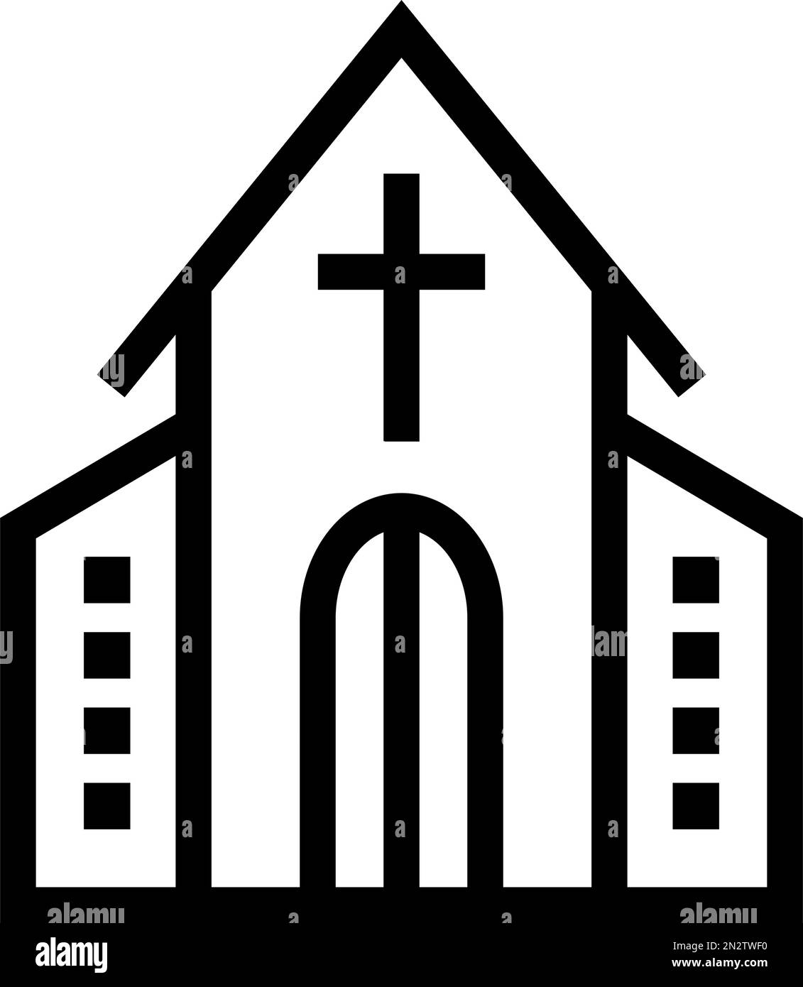 Icona di Church Hall. La fede cristiana. Vettore modificabile. Illustrazione Vettoriale