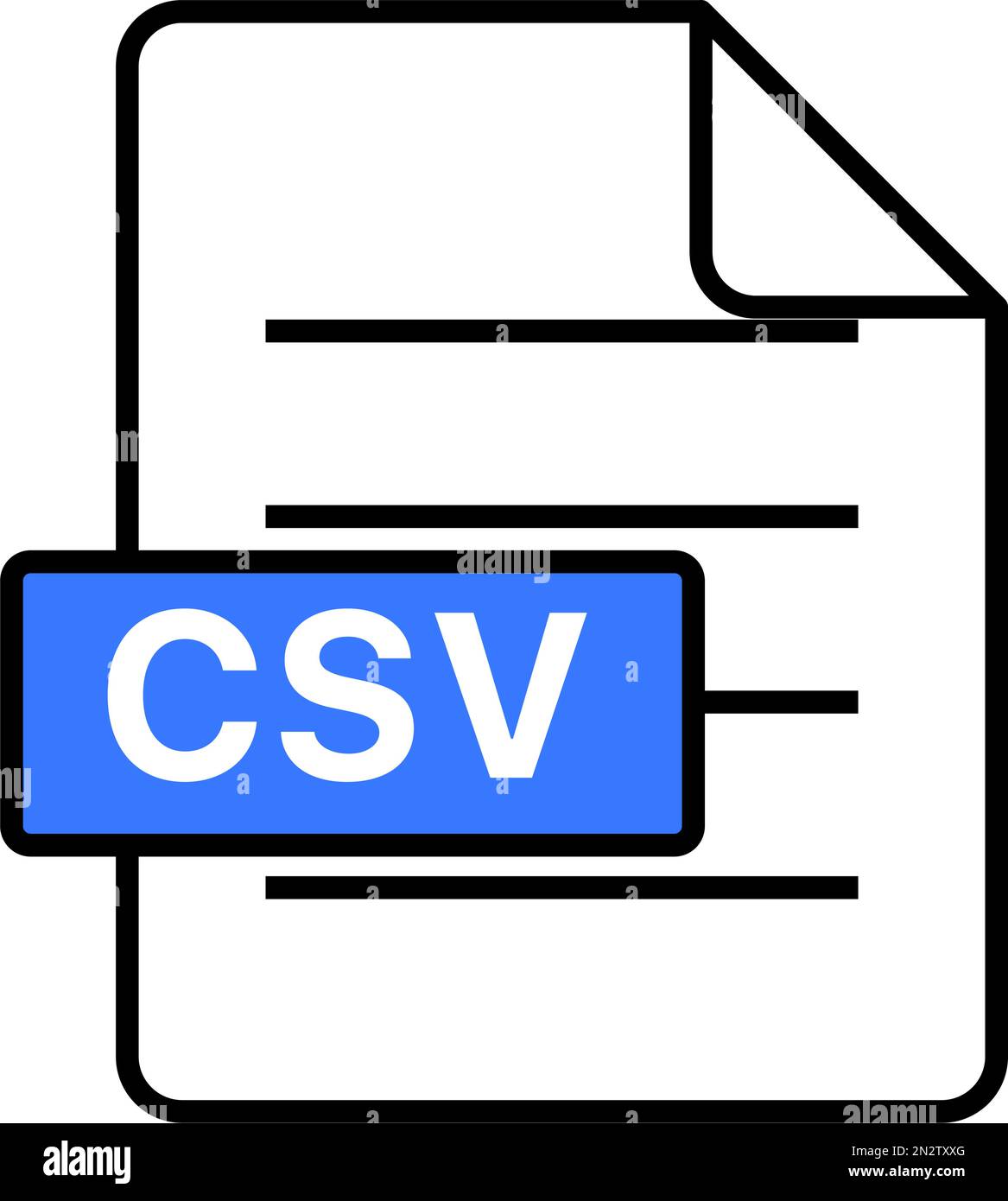 File CSV. File di valori separati da virgole. Vettore modificabile. Illustrazione Vettoriale