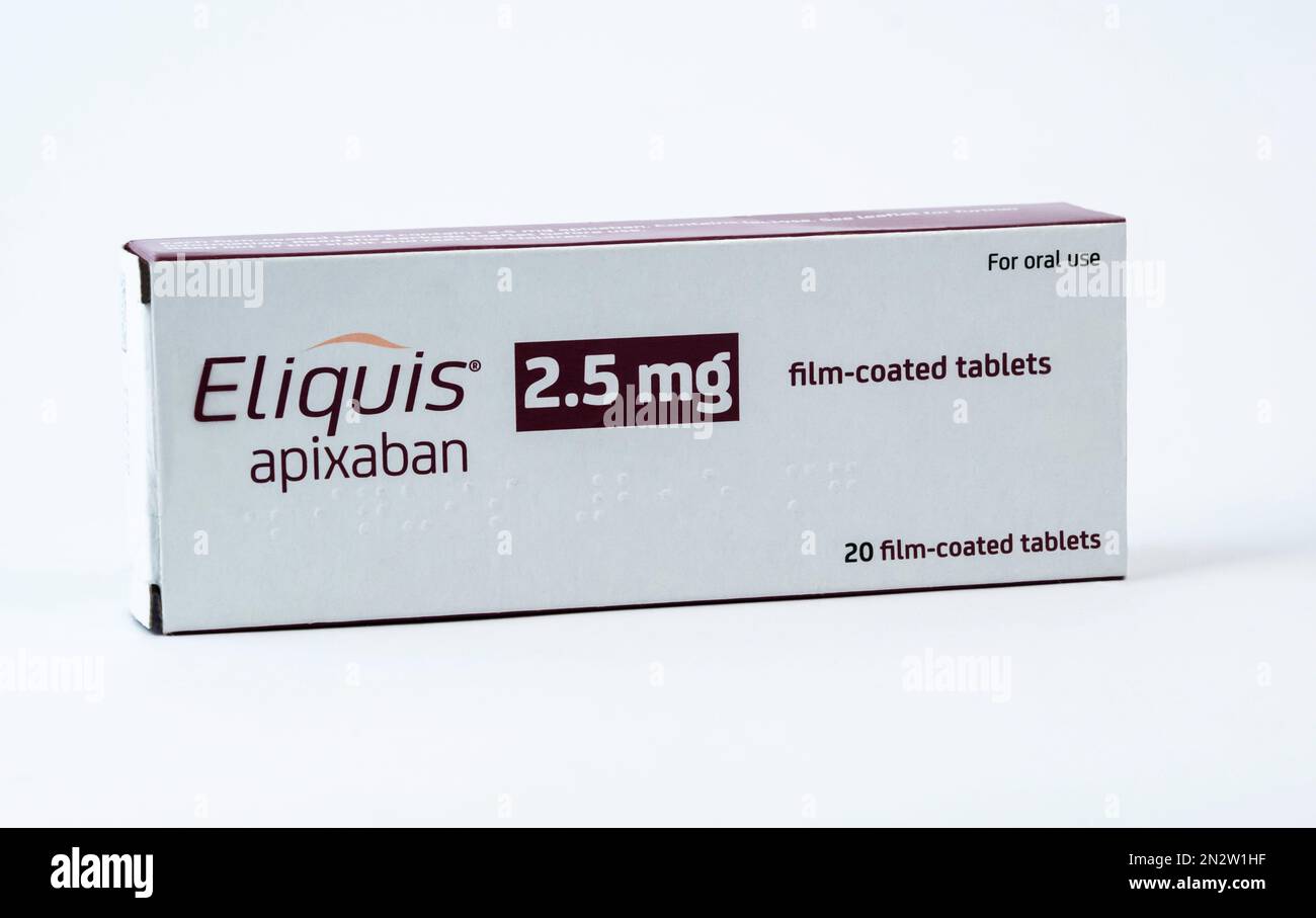 Eliquis (Apixaban) è un anticoagulante orale ad azione diretta Foto Stock