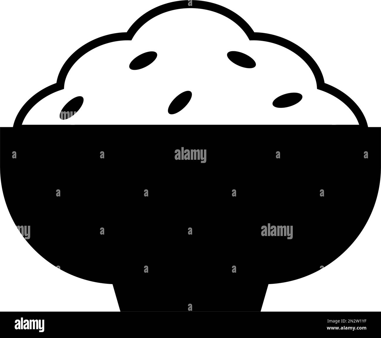 Icona della silhouette del recipiente del riso. Vettore modificabile. Illustrazione Vettoriale