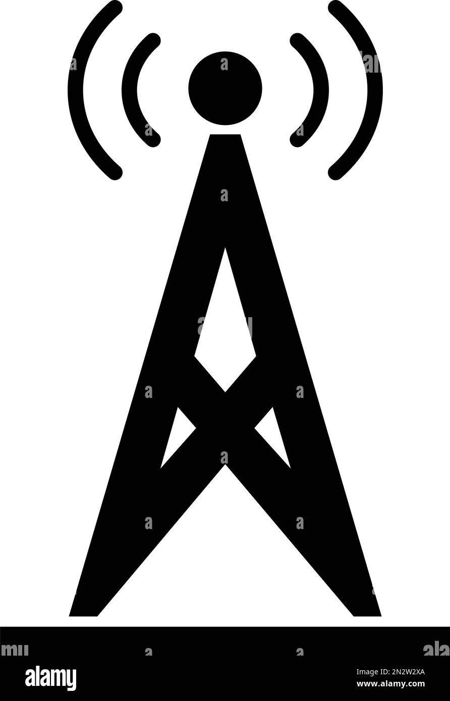 Torre di comunicazione. Torre radio cellulare. Vettore modificabile. Illustrazione Vettoriale