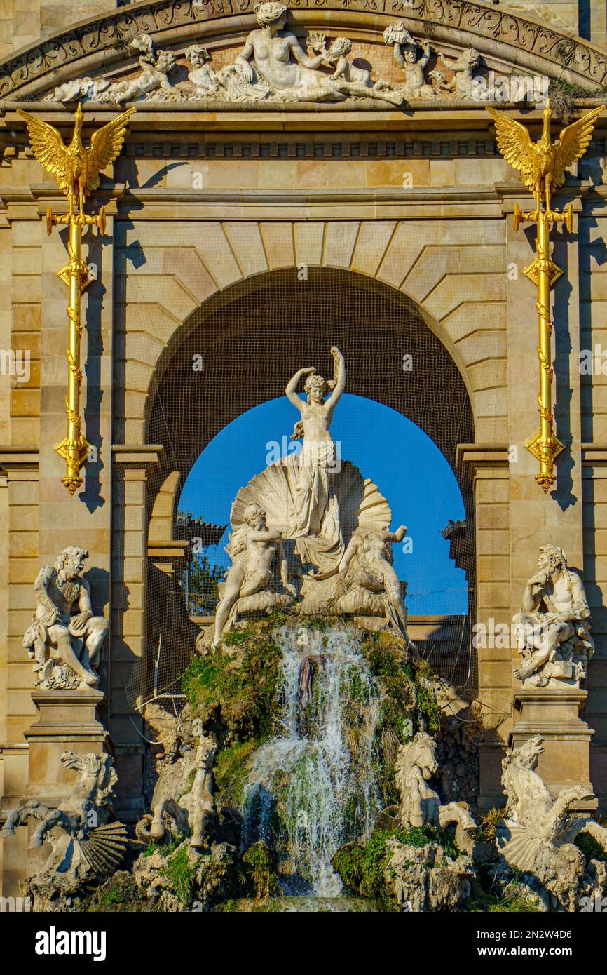 Cascada del Parc de la Ciutadella Barcellona Foto Stock