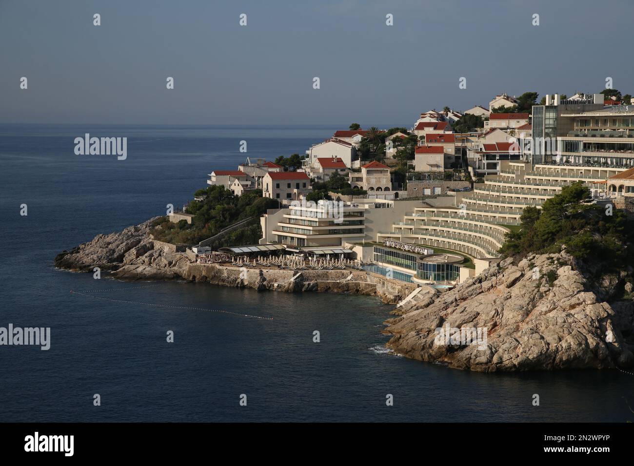 Hotel Rixos Libertas, architettura jugoslava degli anni '70 a Dubrovnik, Croazia Foto Stock