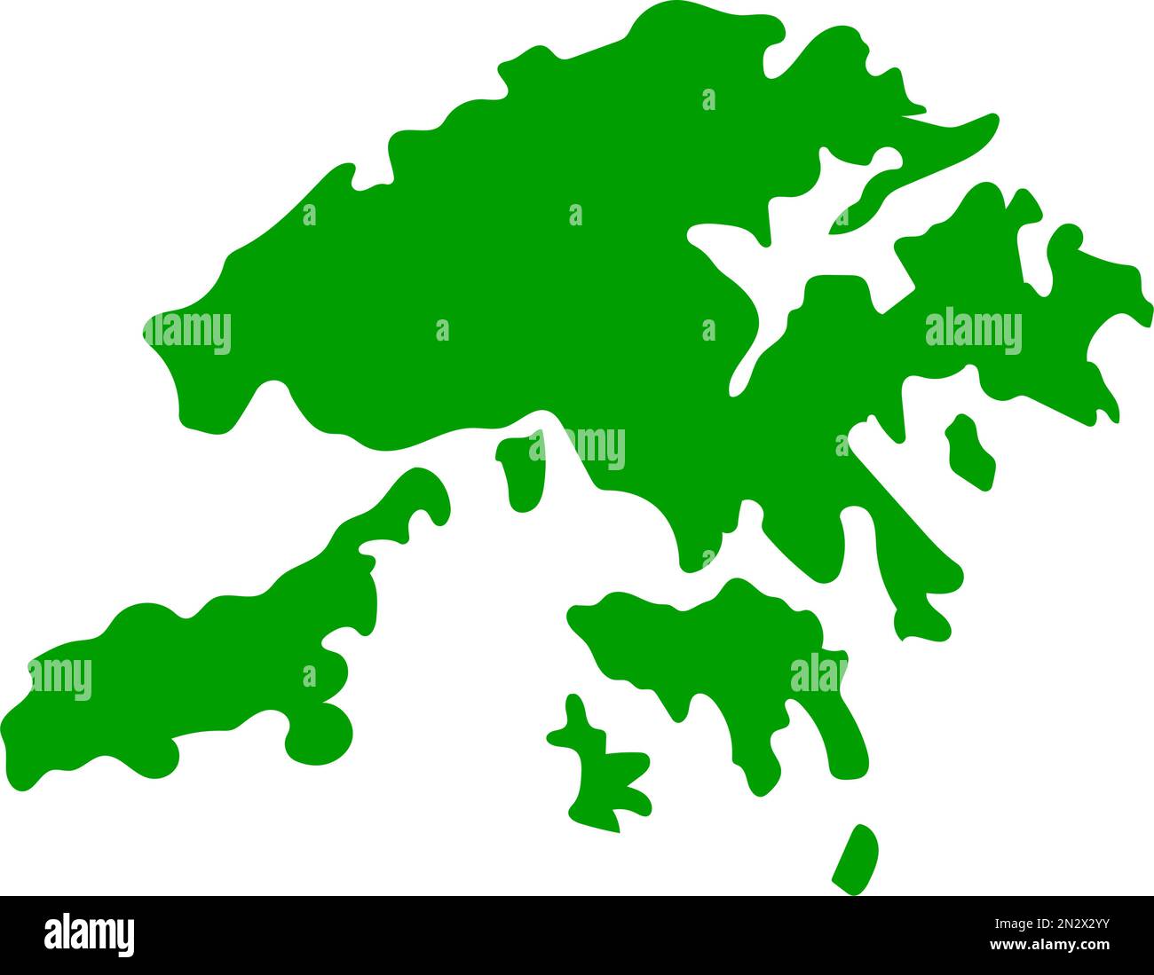 Icona della mappa di Hong Kong. Regione amministrativa speciale di Hong Kong della Repubblica popolare cinese. Vettore modificabile. Illustrazione Vettoriale