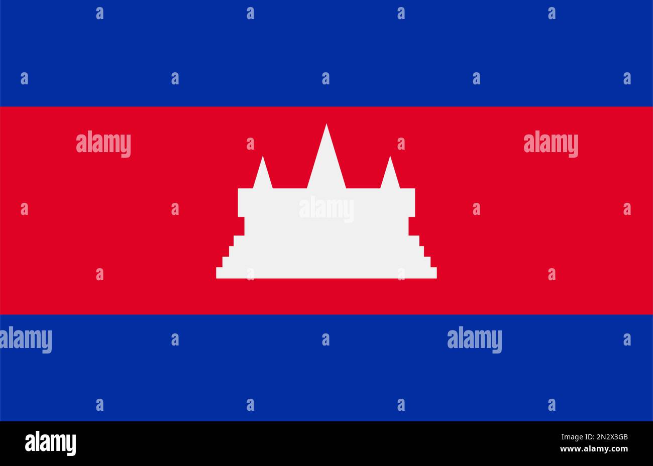 Icona della bandiera cambogiana di design piatto. Cambogia. Vettore modificabile. Illustrazione Vettoriale