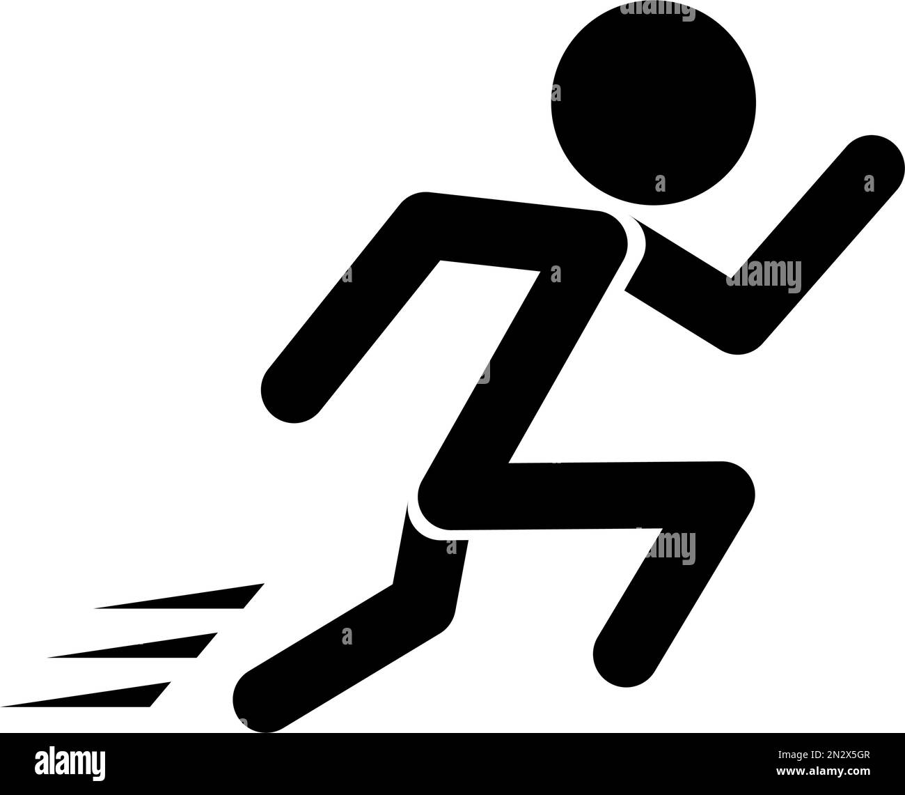 Icona della silhouette di una persona che corre a tutta velocità. Vettore modificabile. Illustrazione Vettoriale