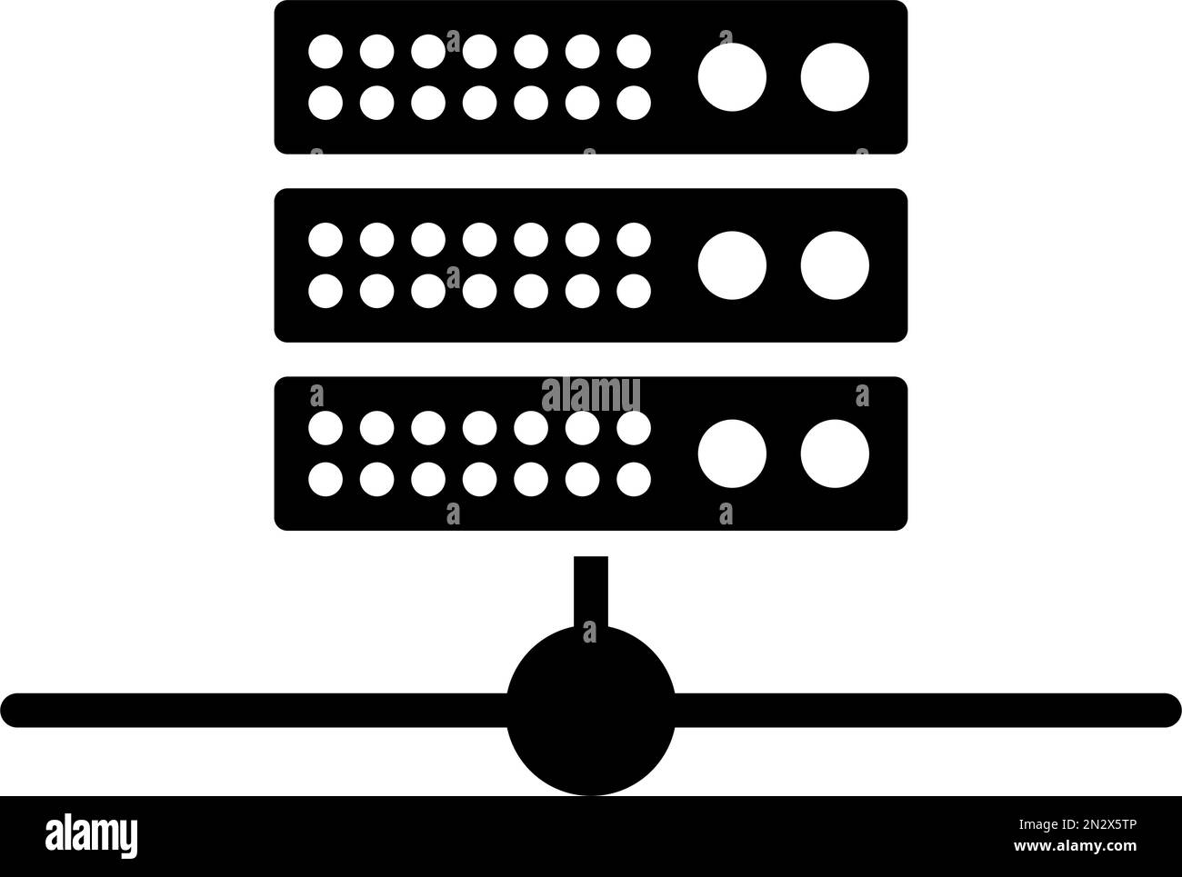 Icona del server connesso a Internet. Vettore modificabile. Illustrazione Vettoriale