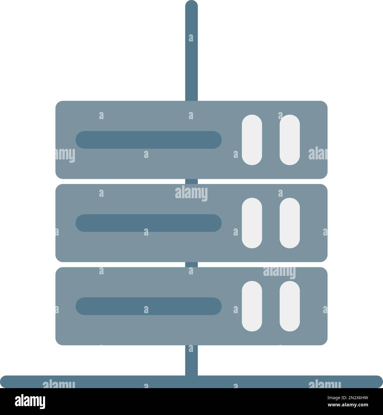 Icona del server connessa alla rete. Vettore modificabile. Illustrazione Vettoriale