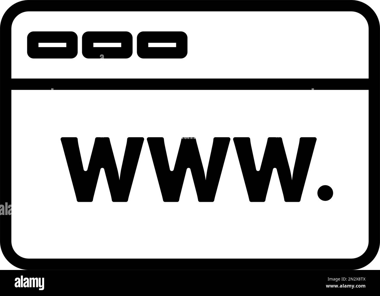 ICONA DELLA finestra del browser WWW. Vettore modificabile. Illustrazione Vettoriale