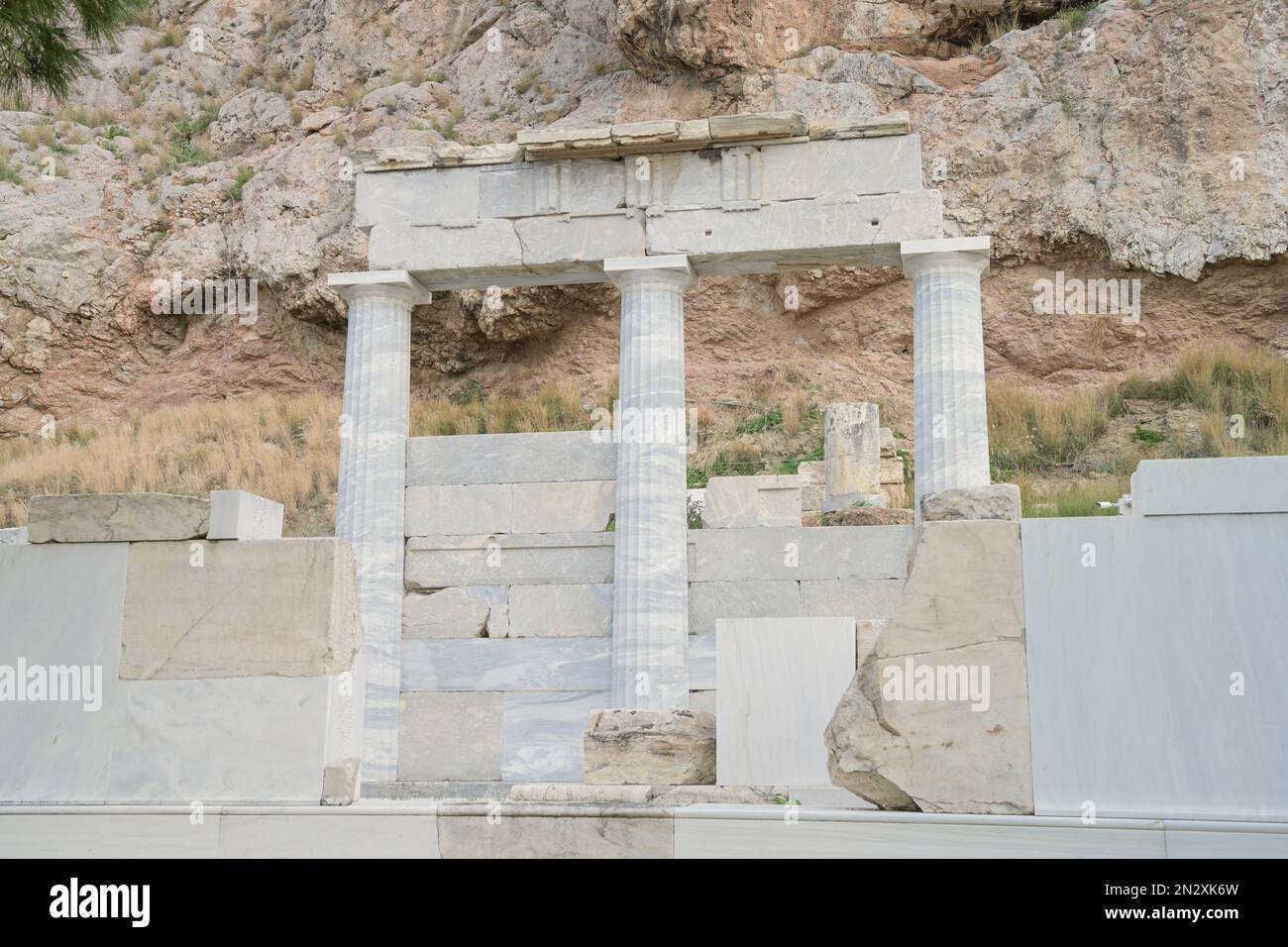 Tempel des Asklepios, Akropolis, Athen, Griechenland Foto Stock
