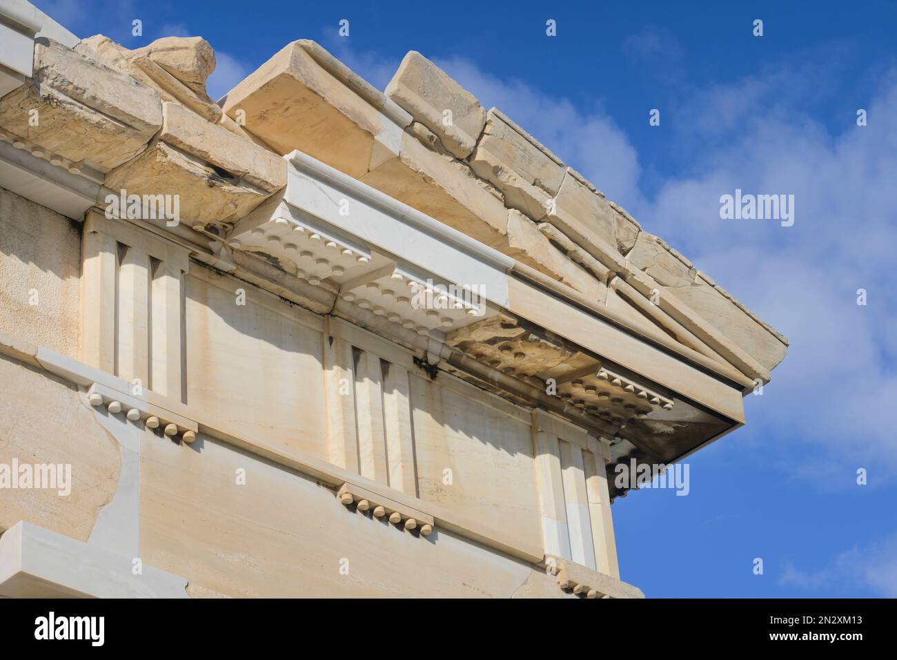 Dachfries, TORBAU Propyläen, Akropolis, Athen, Griechenland Foto Stock