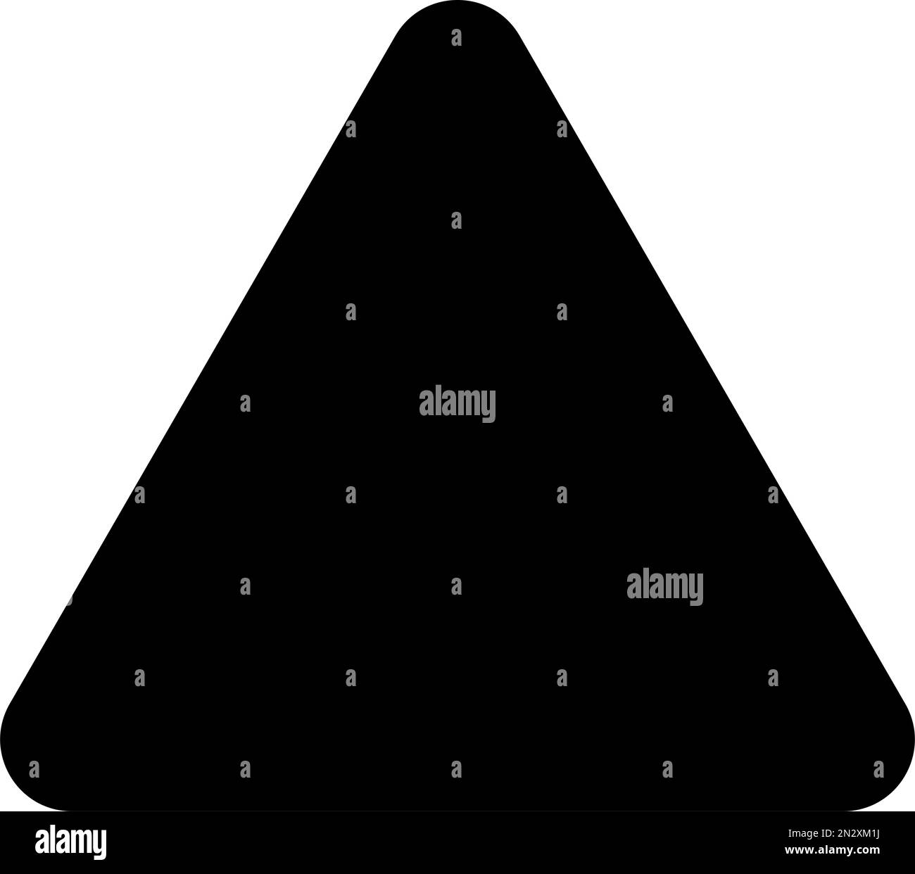 Icona di silhouette triangolare con angoli arrotondati. Forma triangolare. Vettore modificabile. Illustrazione Vettoriale