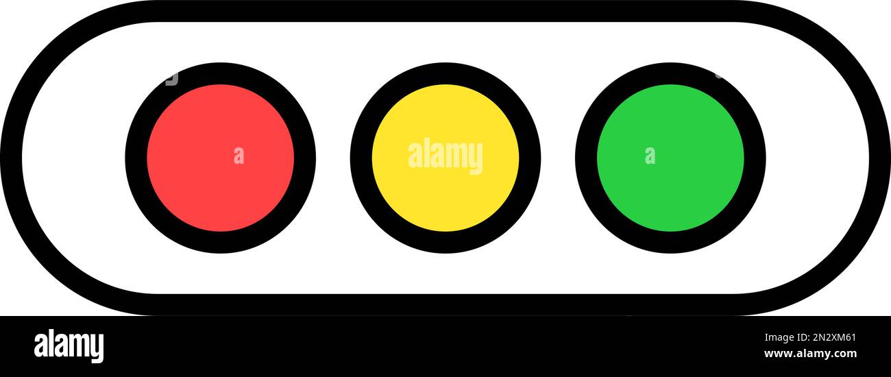 Icona del semaforo semplice. Segnali stradali. Vettore modificabile. Illustrazione Vettoriale