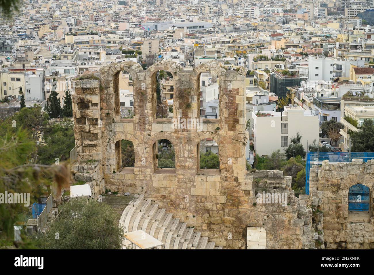 Dettaglio, Teatro Amphi, Odeon des Herodes Attico, Akropolis, Athen, Griechenland Foto Stock