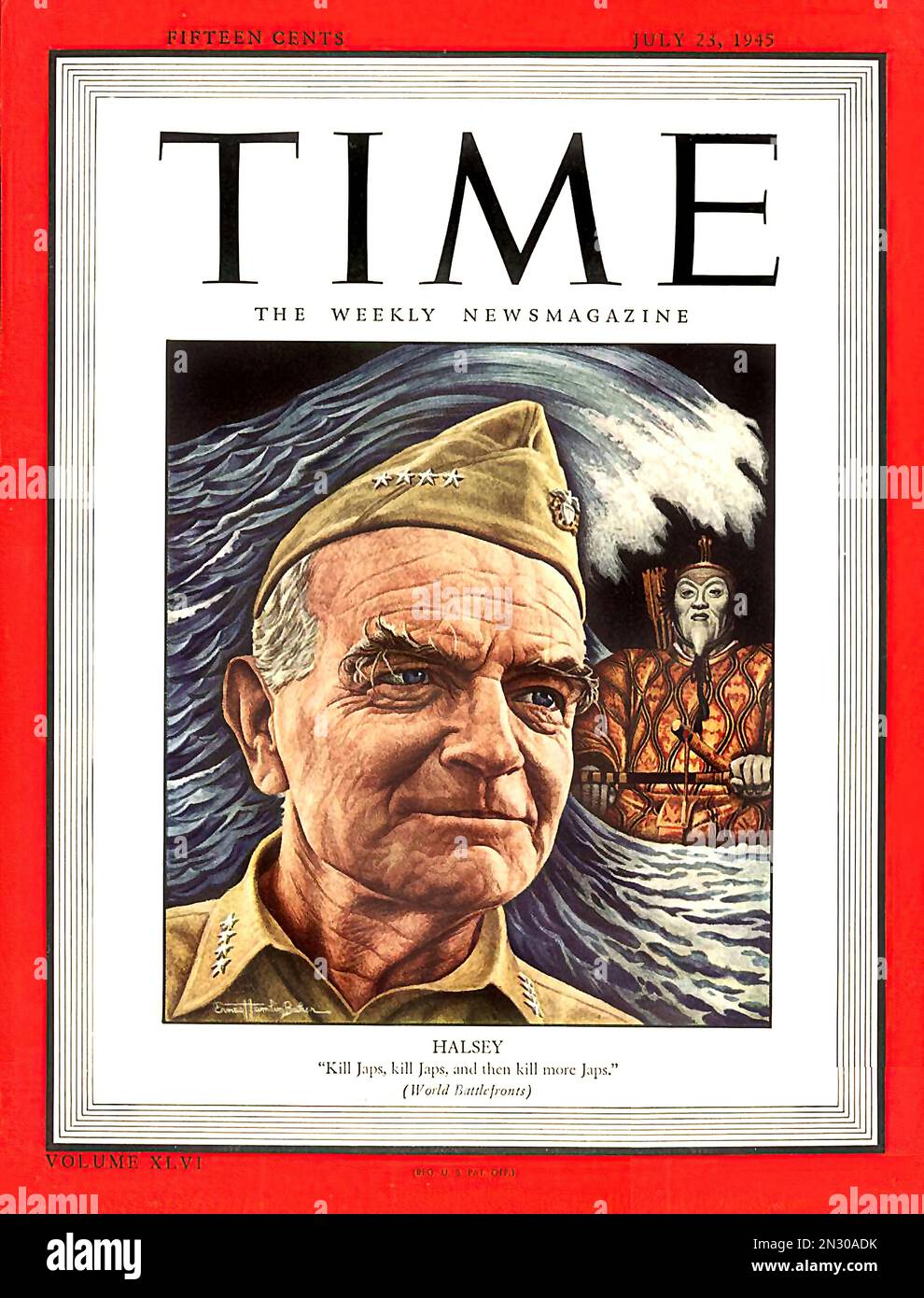 Time Magazine - 1945 Ammiraglio Halsey - copertina della rivista americana durante la seconda guerra mondiale Foto Stock