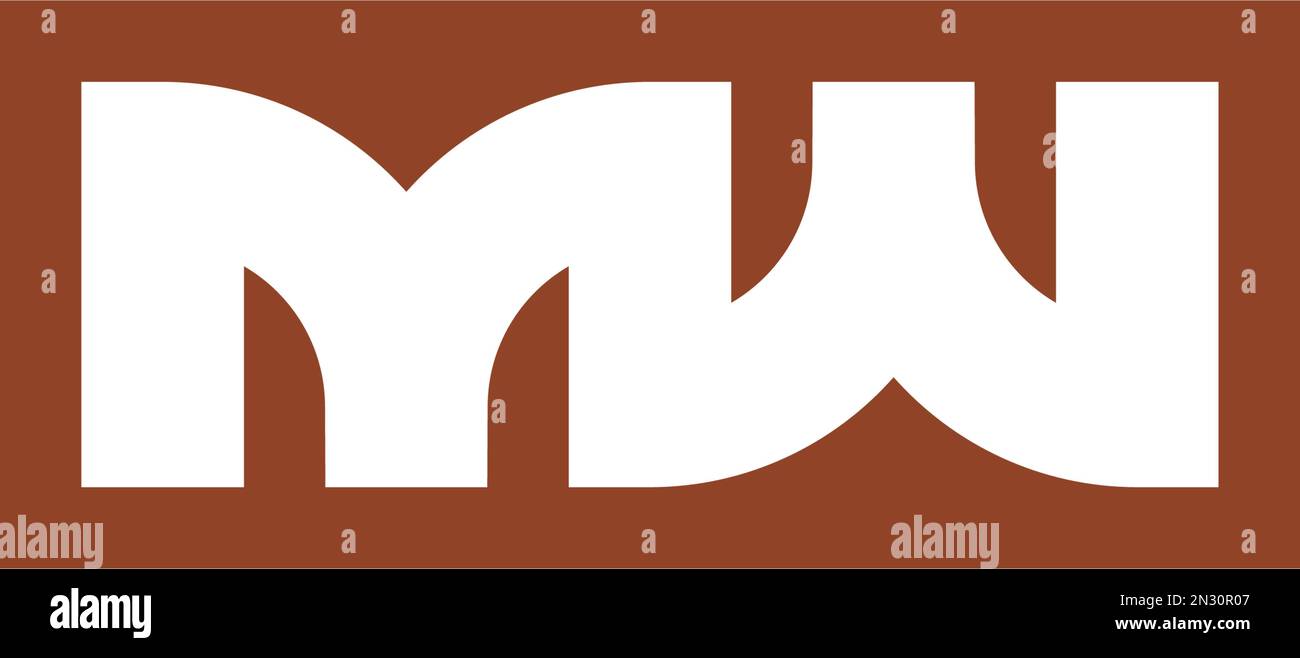 lettere m e w simbolo del logo mw Illustrazione Vettoriale