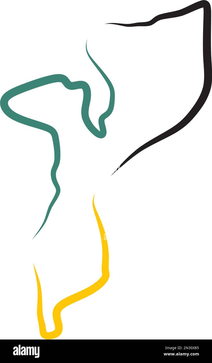 mozambico mappa logo icona disegno vettoriale Illustrazione Vettoriale