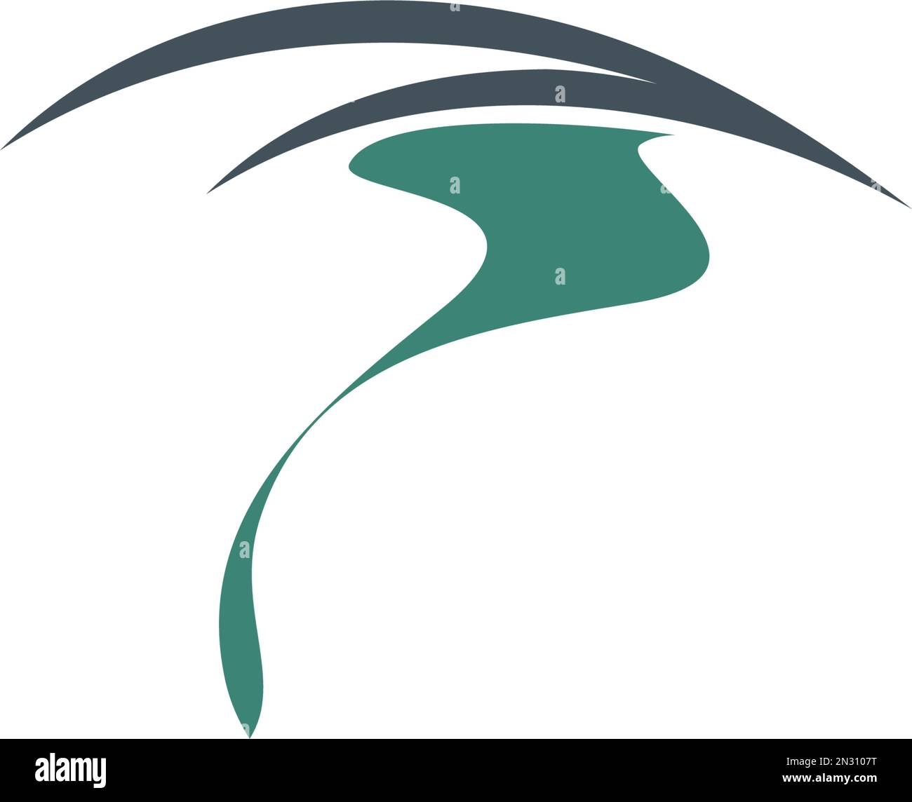 design icona del logo river e mountain Illustrazione Vettoriale