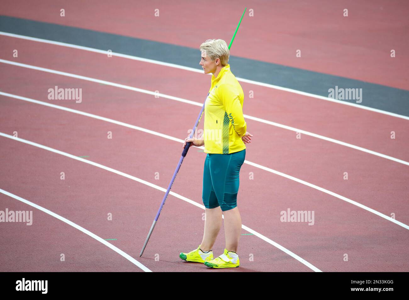 06 AGOSTO 2021 - Tokyo, Giappone: Atletica Javelin Throw Final femminile ai Giochi Olimpici di Tokyo 2020 (Foto: Mickael Chavet/RX) Foto Stock