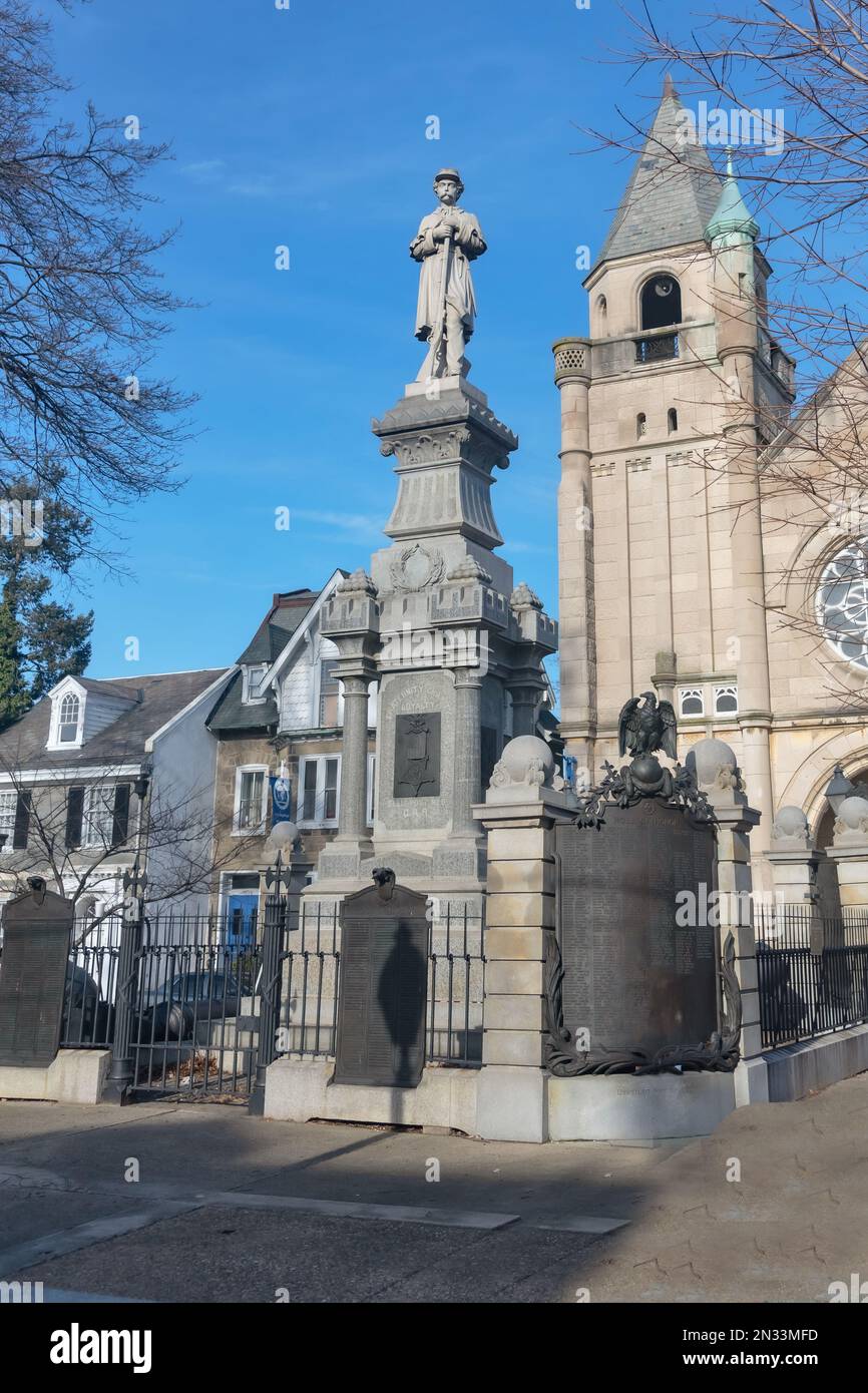 Monumento ai soldati. Germantown, Philadelphia, PA, Stati Uniti Foto Stock