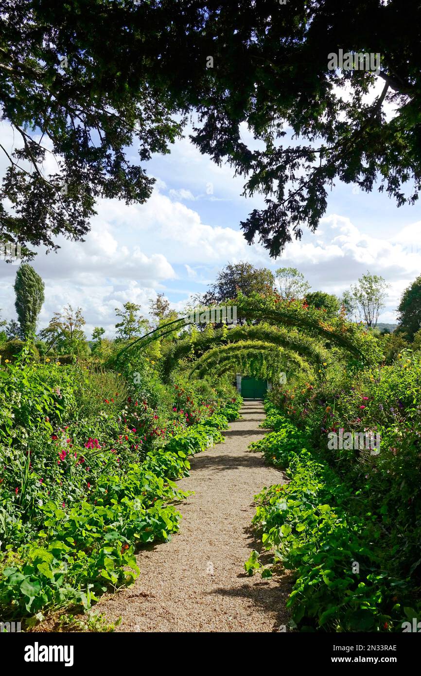 Claude Monet giardino e casa sito Giverny Normandia Francia Foto Stock