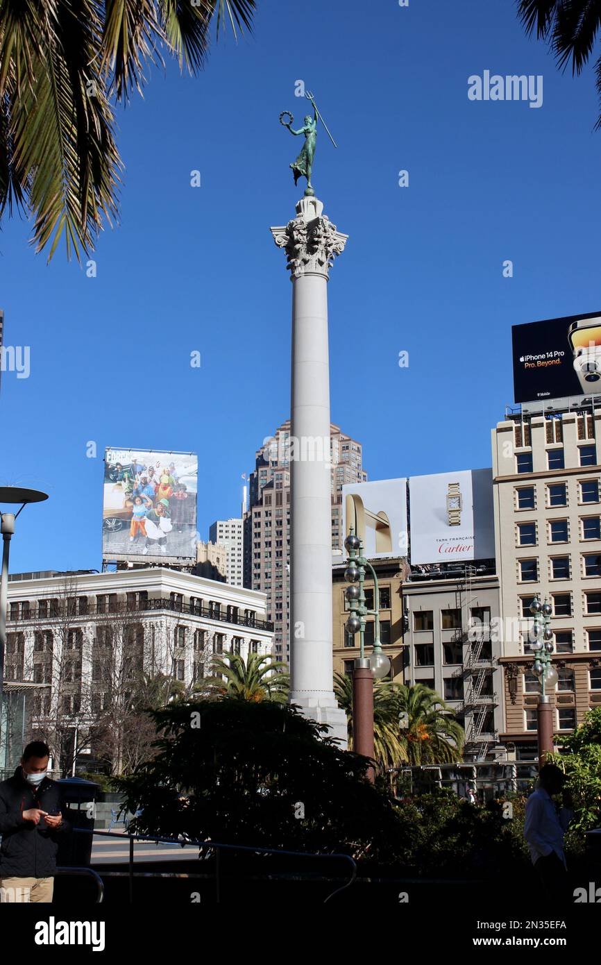 Monumento Dewey, Union Square, San Francisco, California Foto Stock